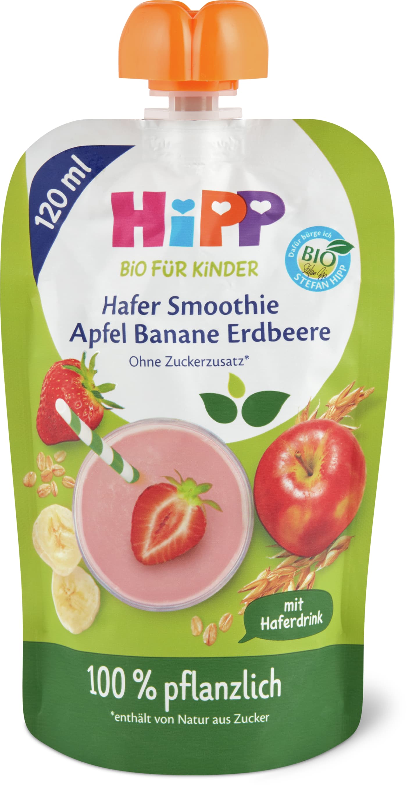 Hipp Smoothie di avena, mela, banana e fragola in bustina morbida Bio, da 1 anno 160g
